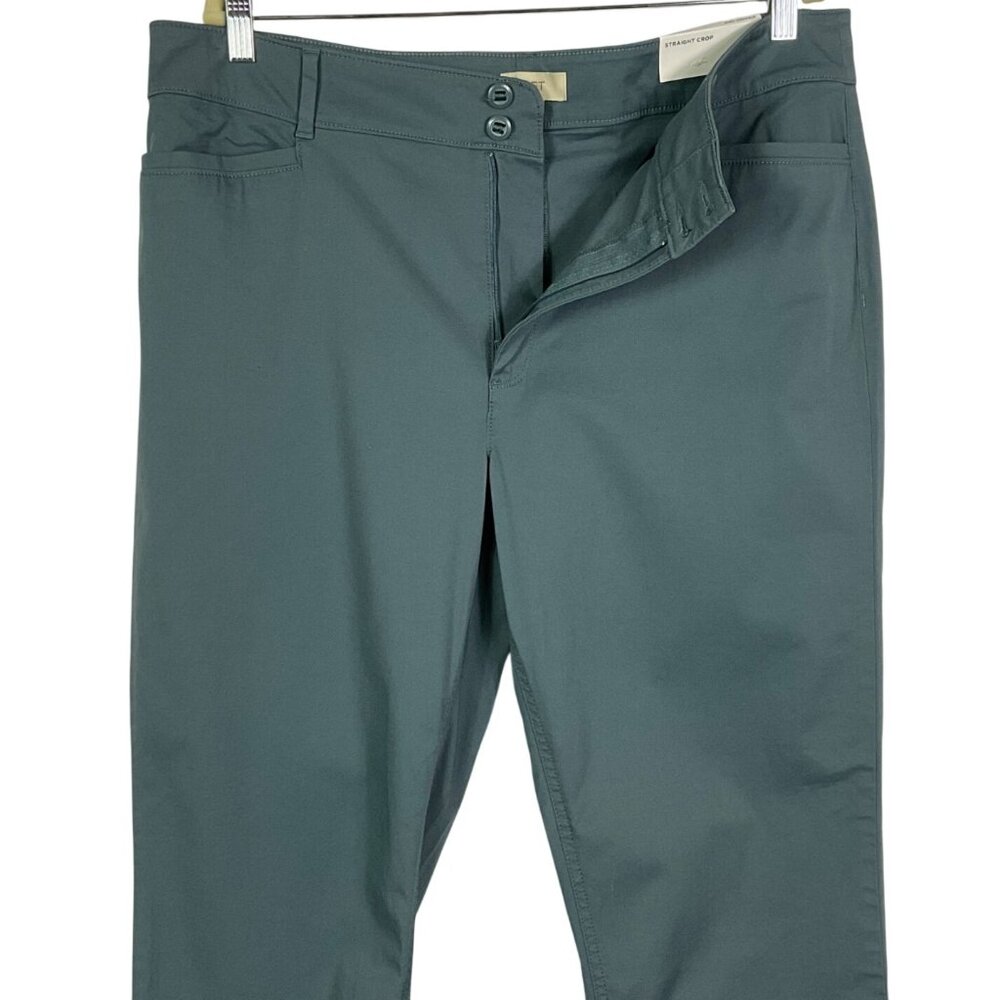 NWT LOFT Outlet Straight Crop Gray/Blue Pants, size 16, Front pockets - Picture 12 of 12
